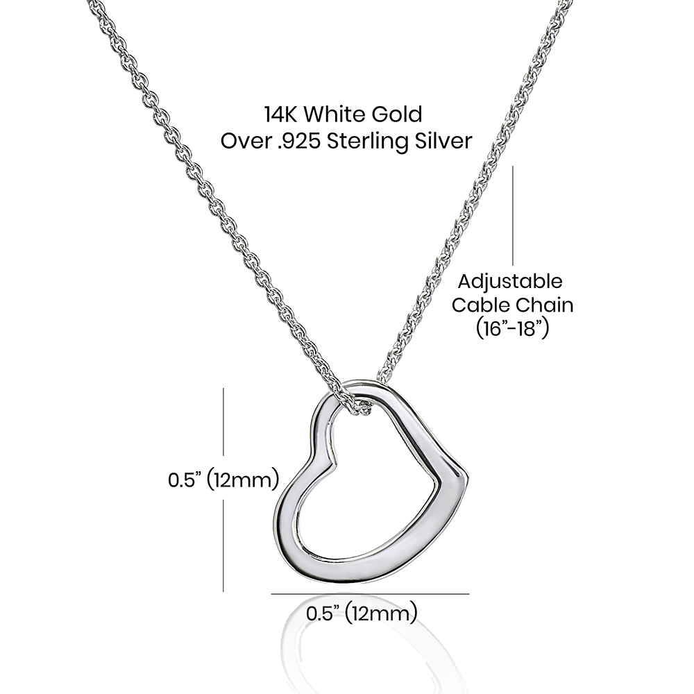 To My Beautiful Daughter Braver & Stronger Heart Pendant Necklace 14K White Gold 18K Yellow Gold Sterling Silver BB - ZILORRA