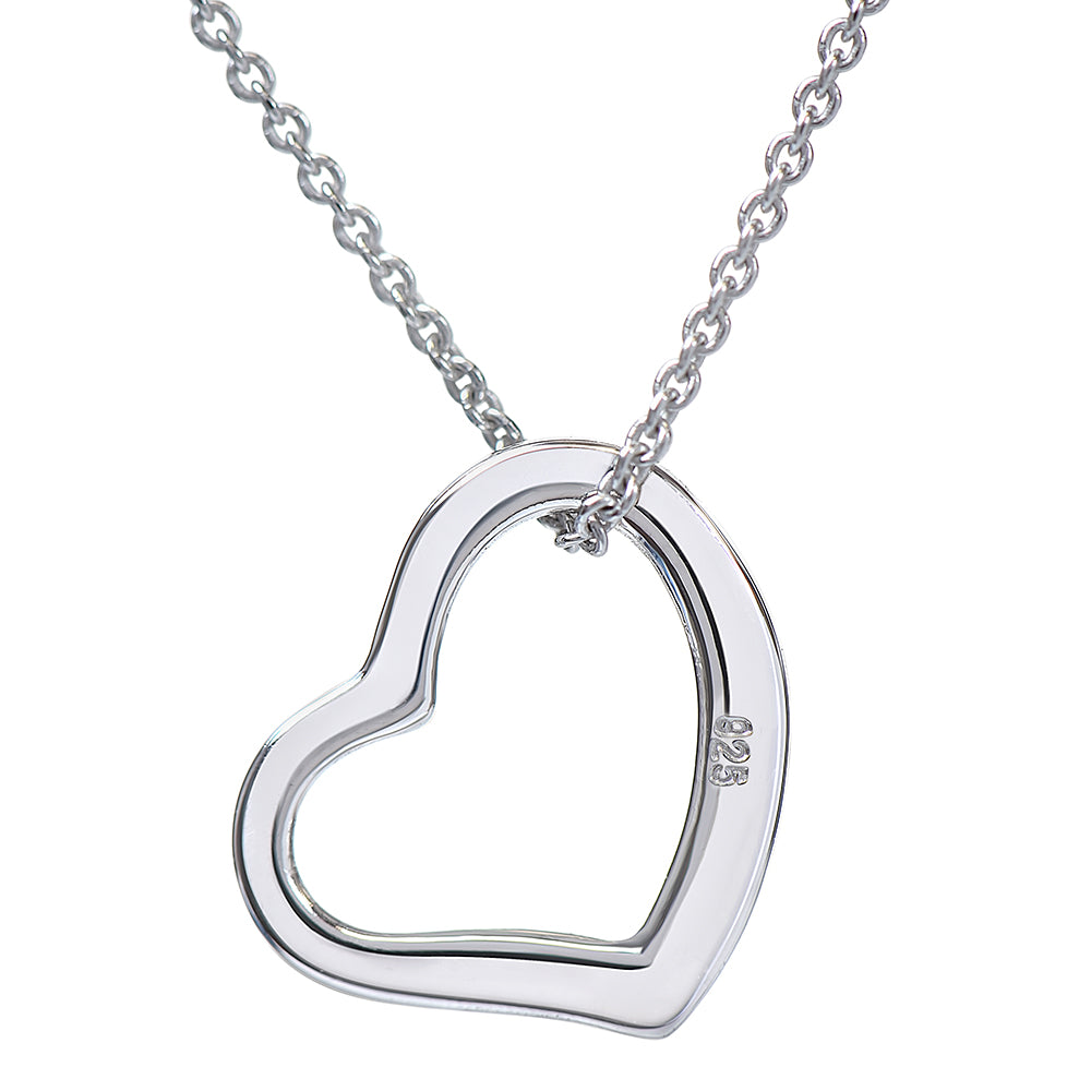 Aunt & Niece Heart Necklace 14K White Gold 18K Yellow Gold Sterling Silver - ZILORRA