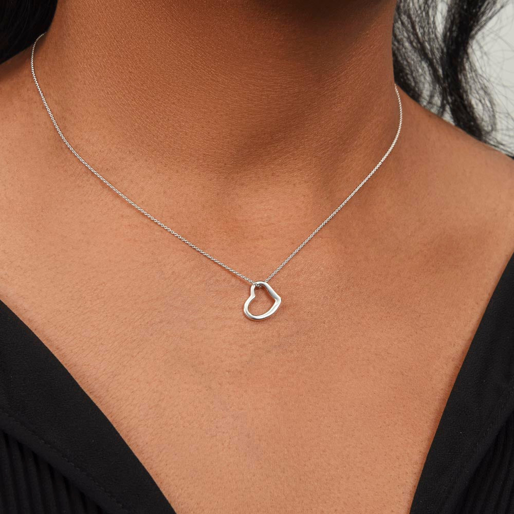 To Our Beautiful Granddaughter From Grandpa & Grandma - Love & Light Heart Pendant Necklace 14K White Gold 18K Yellow Gold Sterling Silver BB - ZILORRA