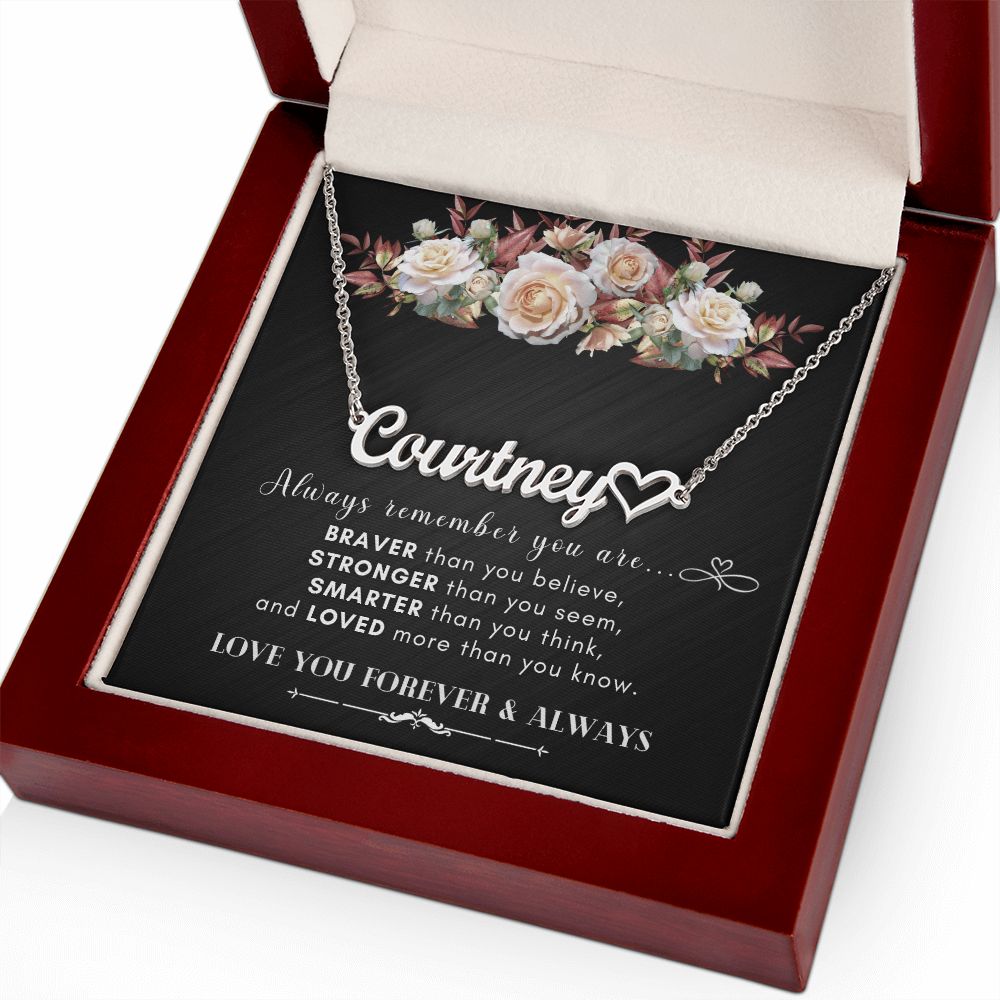 Custom Heart Name Necklace for Kids Girls Teens Women - Gift Box With Message Card - ZILORRA