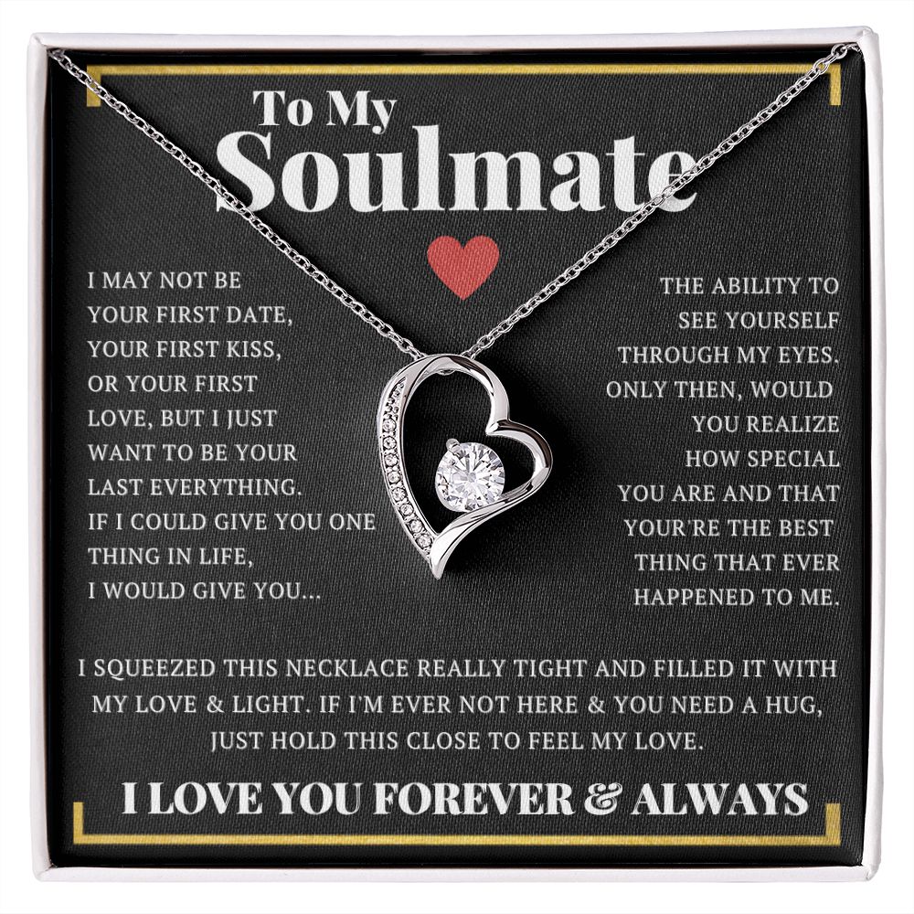 To My Soulmate Forever Love Heart CZ Pendant Necklace - ZILORRA