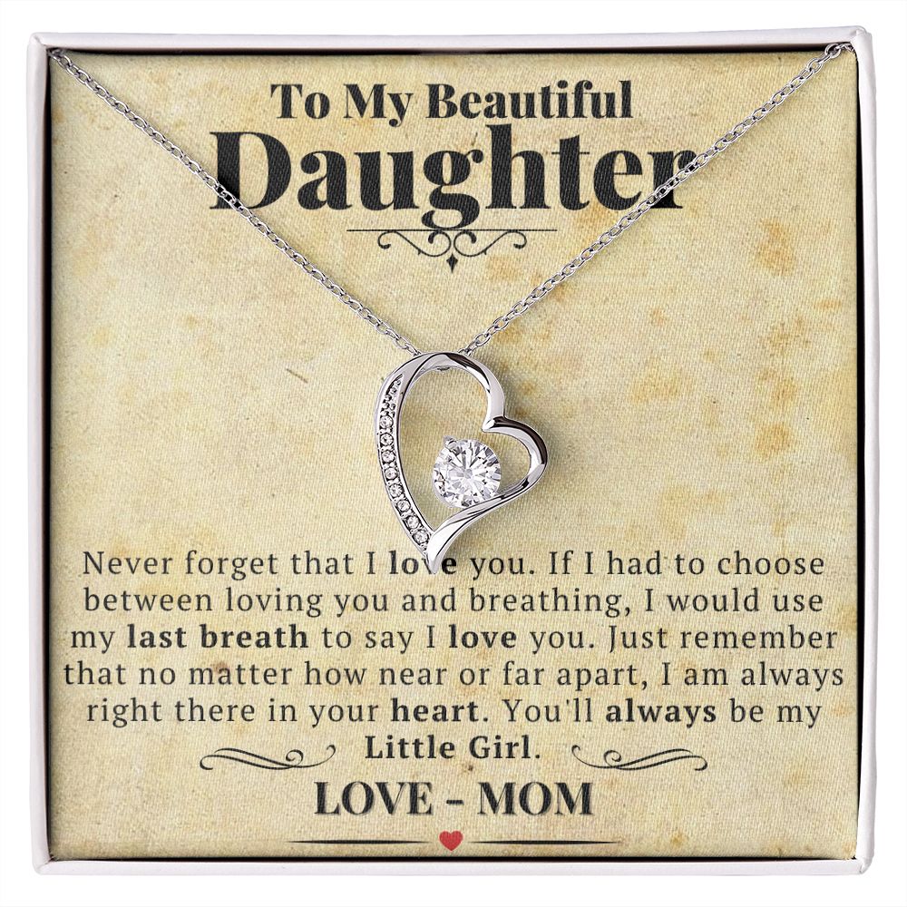 Daughter Gifts From Mom: Forever Love Necklace with Cheerful Yellow Message Card Enclosure - ZILORRA