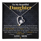 Daughter Gifts From Mom: Forever Love Necklace with Majestic Black Message Card Enclosure - ZILORRA