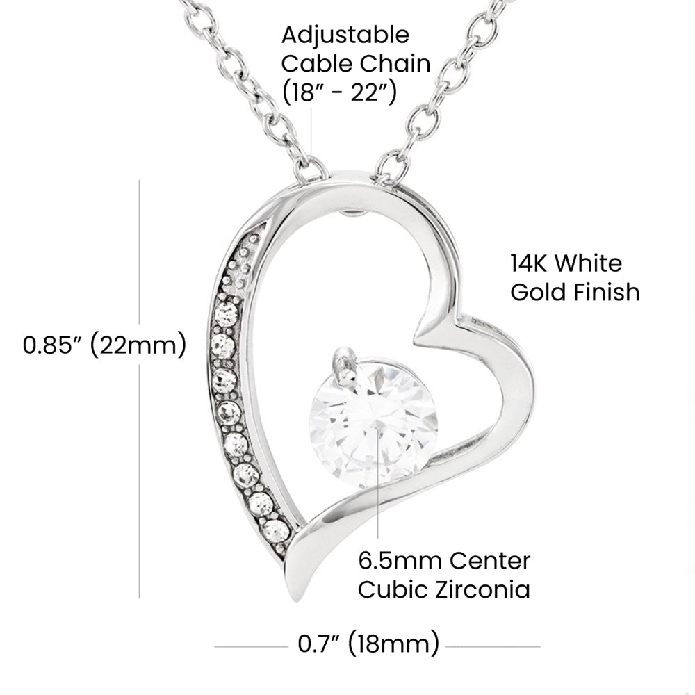 To My Stunning Wife Forever Love Heart Pendant CZ Necklace - ZILORRA