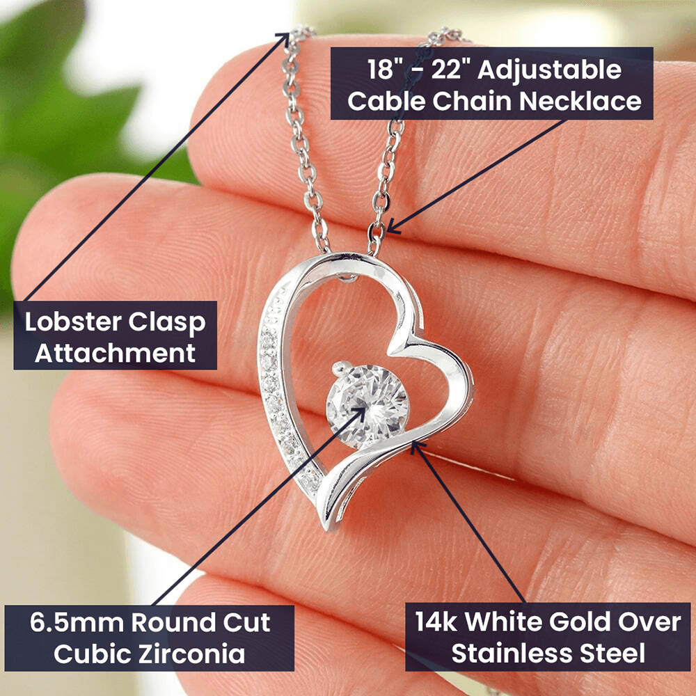 To My Soulmate Forever Love Heart CZ Pendant Necklace - ZILORRA